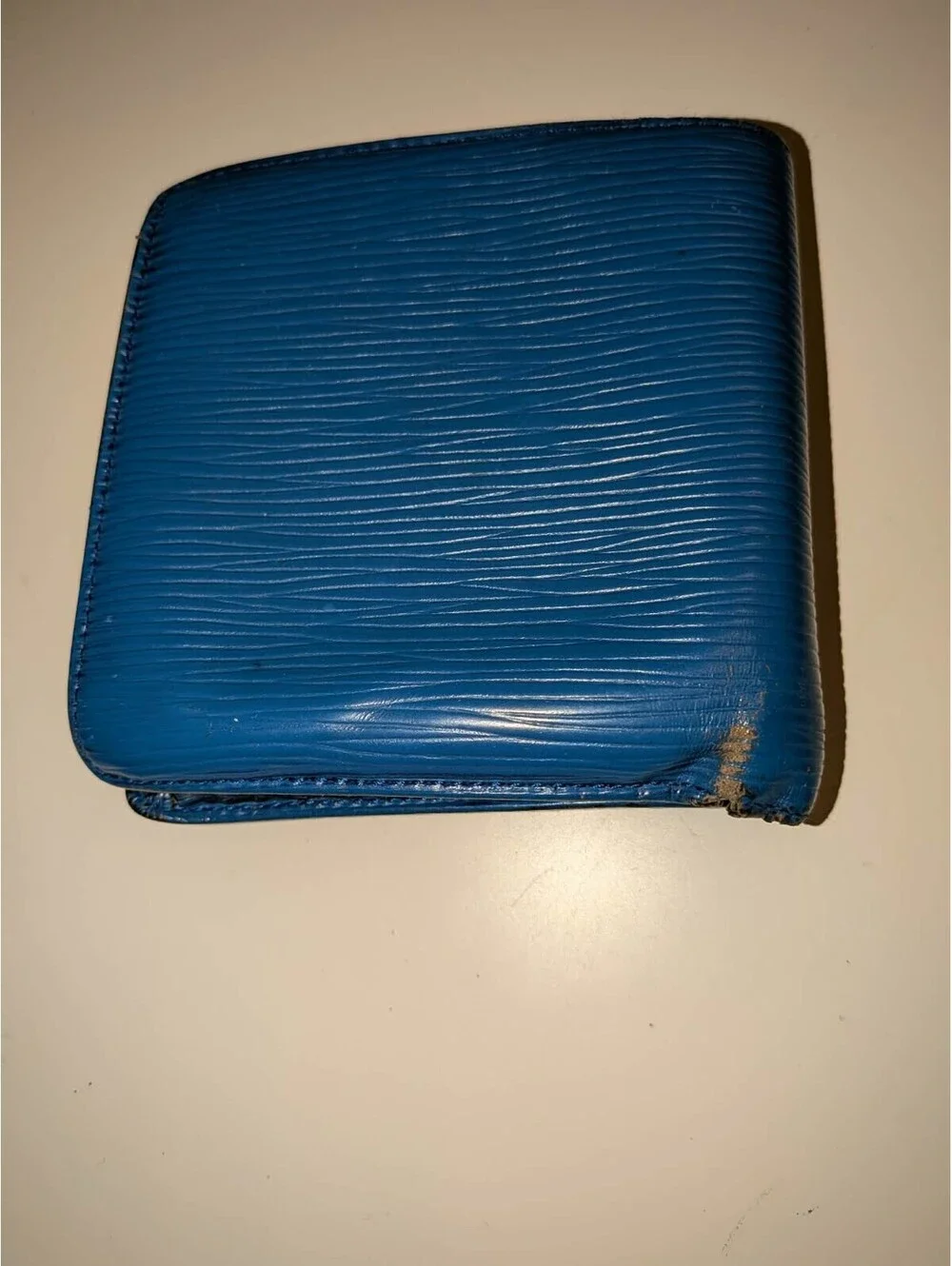 Louis Vuitton Blue Epi Leather Marco Bifold Wallet Coin Pocket Mens Compact Uni
